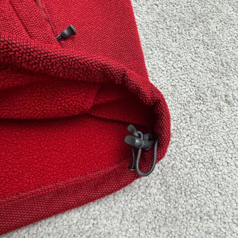 Port Authority Xfinity Pique Fleece Jacket Men Small Red Full Zip Pocket Outdoor